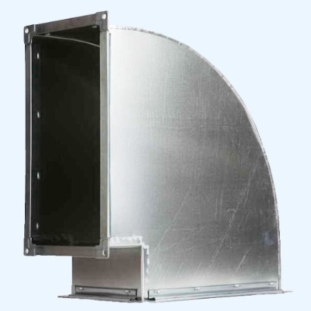 Прямоугольный горизонтальный отвод 90° из оцинкованной стали 1000х500